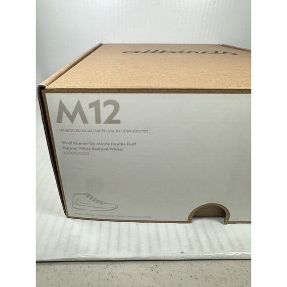 Size 12 Allbirds Wool Runner-Up Mizzle Double Fluff Men Sneakers Shoes White NEW - Picture 8 of 8